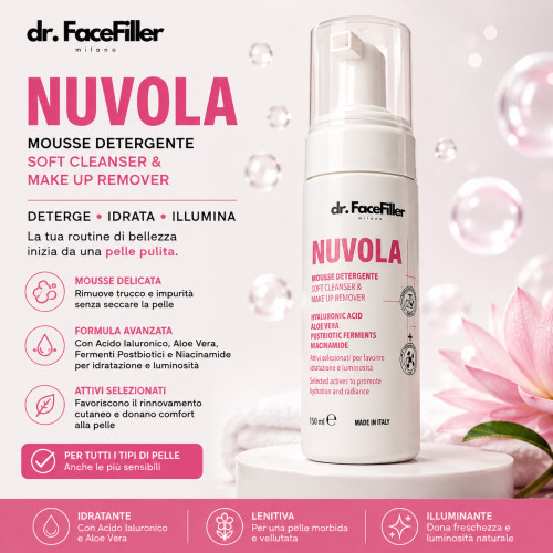 Dr facefiller 18 mousse detergente nuvola