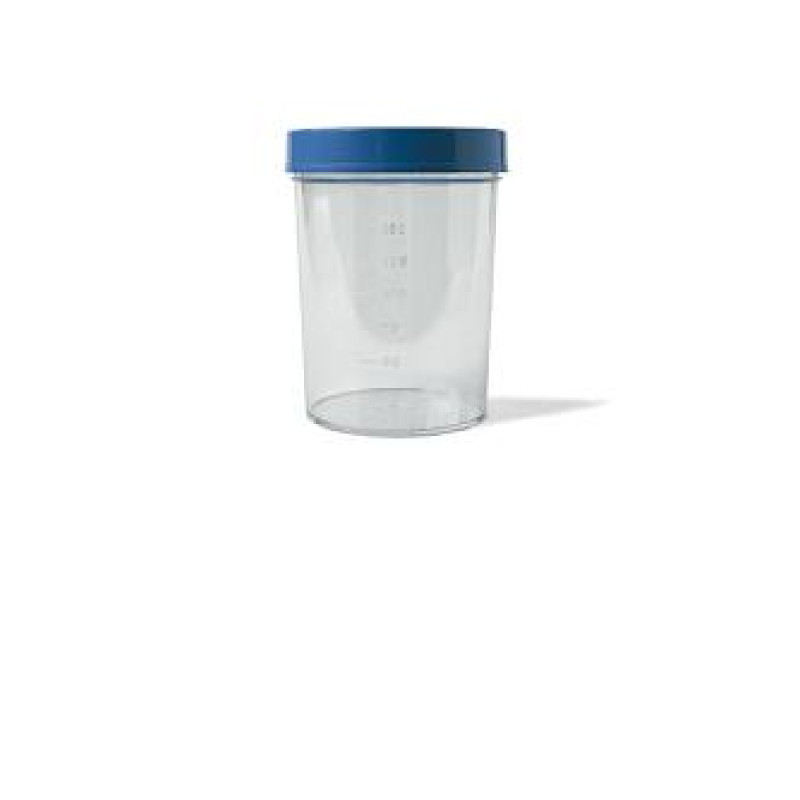 Contenitore pic sterile trasparente per analisi dei fluidi organici 100 ml tappo a vite + etichetta autoadesiva