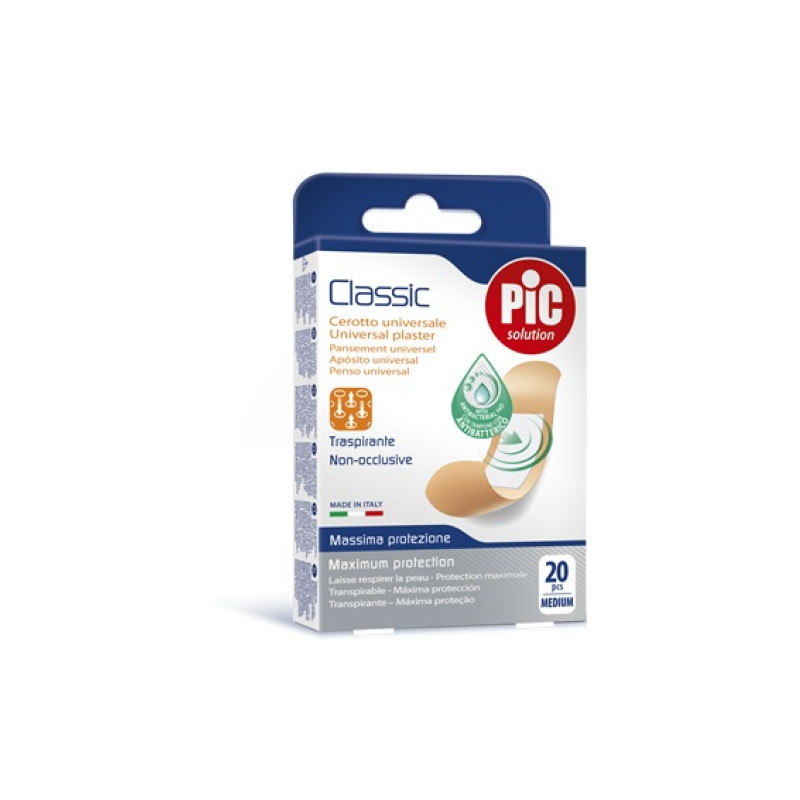 Cerotto pic classic 19x72 mm antibatterico 20 pezzi