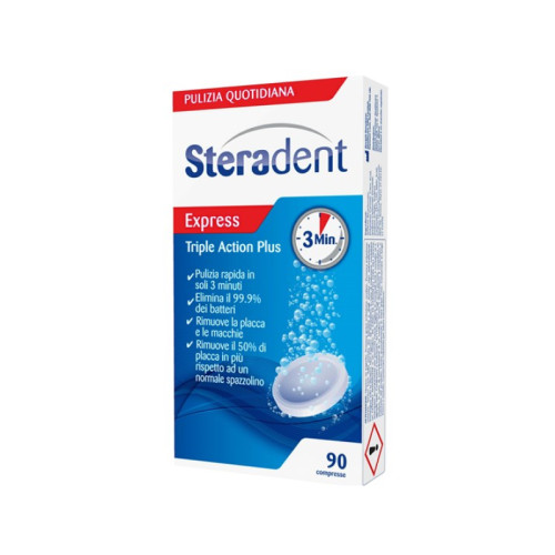 Steradent triple action plus 90 compresse pulenti