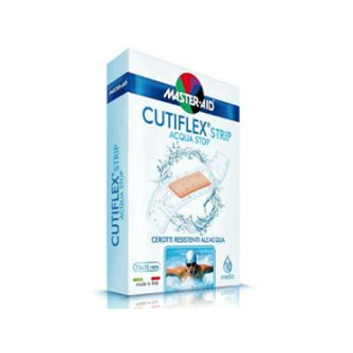 Cerotto master-aid cutiflexmed strip trasparente impermeabile supporto in poliuretano grande 10 pezzi