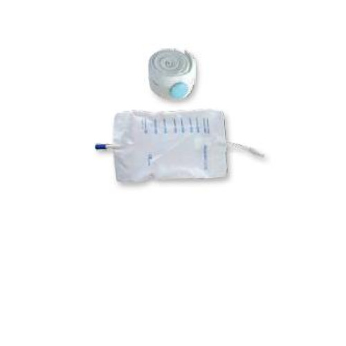 Sacca raccogli urina da gamba per incontinenza in pvc 750 ml tubo raccordo diritto 30 cm+rubinetto scarico+valvola antireflusso+2 fasce a bottoni 10 pezzi