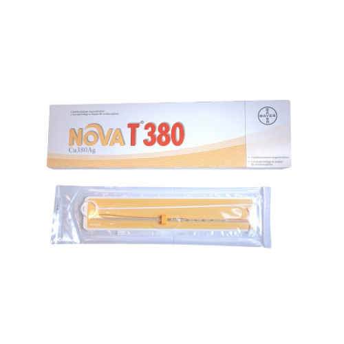 Dispositivo intrauterino nova t 380 in polietilene con spirale in rame superficie 380 mmq e anima in argento