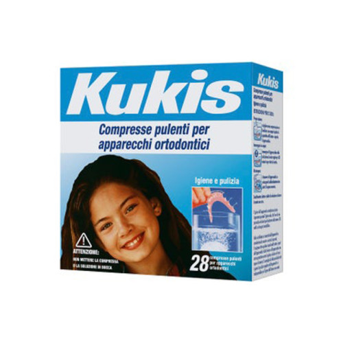 Kukis cleanser 28 compresse per pulizia apparecchi ortodontici