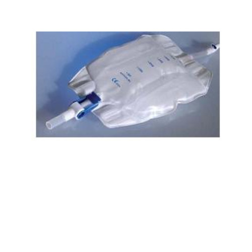 Sacca raccogli urina da gamba per incontinenza in pvc 750 ml rivestita tubo raccordo diritto 10 cm+rubinetto scarico+valvola antireflusso+2 fasce a bottoni 30 pezzi