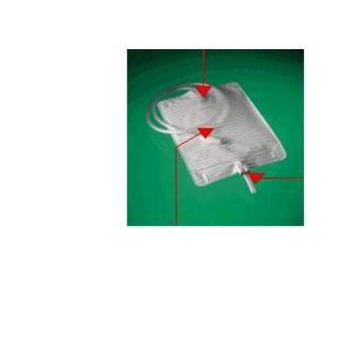 Sacca letto riutilizzabile conveen capacita' 1500ml lunghezza tubo 90cm con scarico e valvola antireflusso 8 pezzi