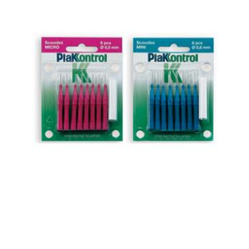 Plakkontrol scovolino mini 0,6 mm 8 pezzi + manico