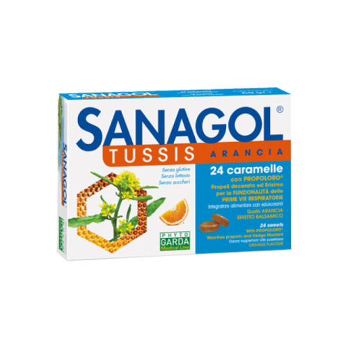 Sanagol tussis arancia 24 caramelle