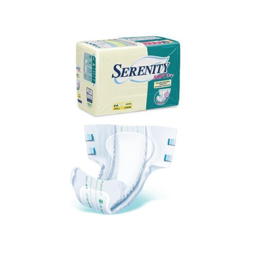 Pannolone per incontinenza serenity softdry formato extra taglia medium 30 pezzi