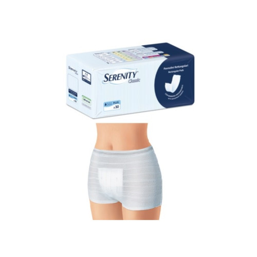 Pannolone per incontinenza formato rettangolare con barriera serenity 30 pezzi