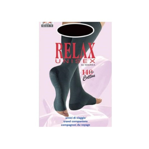 Relax unisex 140 gambaletto cotton punta aperta nero 2 m