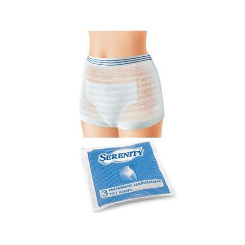 Mutandina elasticizzata a rete serenity classic extra large 3 pezzi