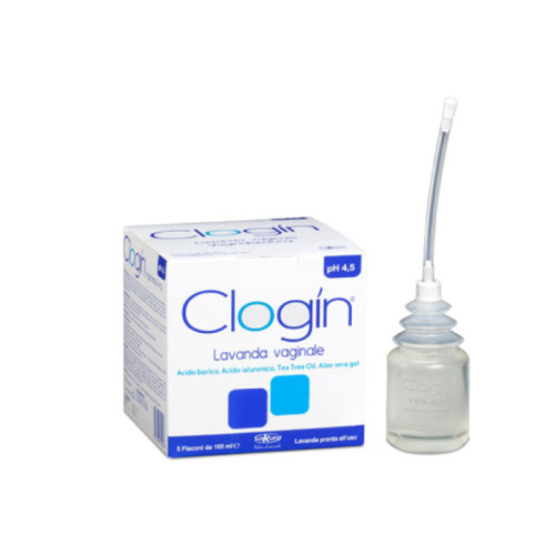Clogin lavanda vaginale 5 flaconi da 100 ml + 5 cannule vaginali monouso