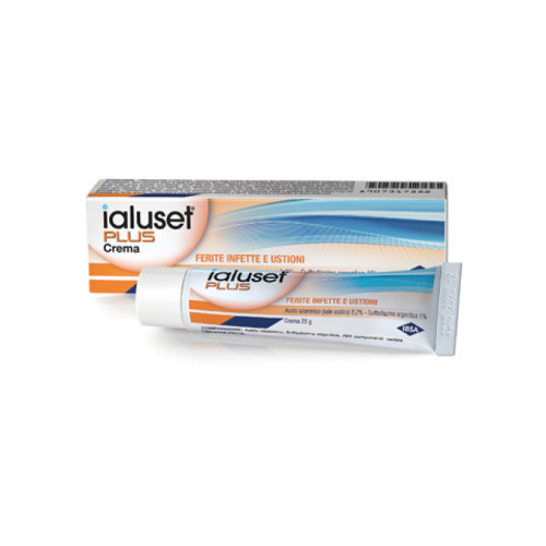 Crema acido ialuronico 0,2% + sulfadiazina argentica 1% ialuset plus ferite infette e ustioni 25 g
