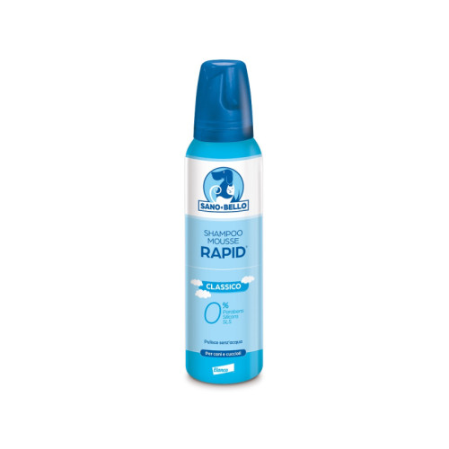 Sano e bello shampoo mousse rapid classico flacone 300 ml per lavaggio senz'acqua
