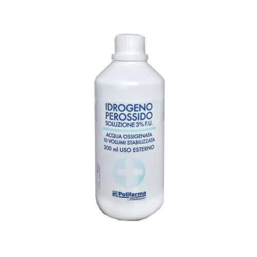 Perossido idrogeno 3% 200 ml acqua ossigenata 10 volumi stabilizzata
