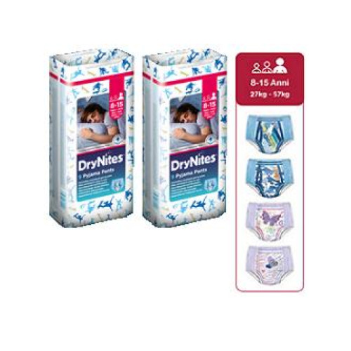Pannolino huggies drynites 8/13 anni boy l 30/48kg 9 pezzi