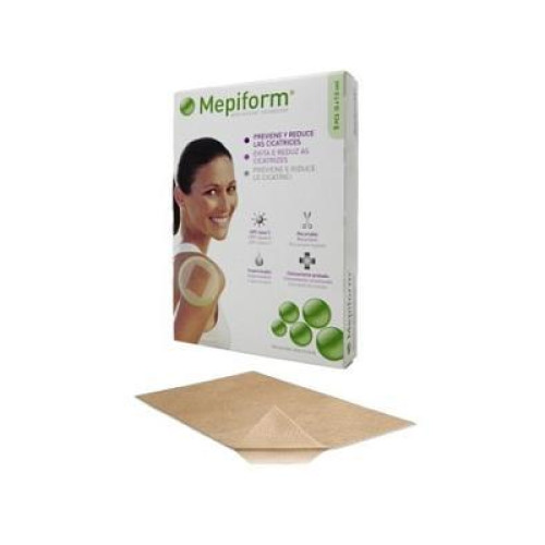 Mepiform medicazione atraumatica per cicatrici cheloidi 10x18 cm 5 pezzi
