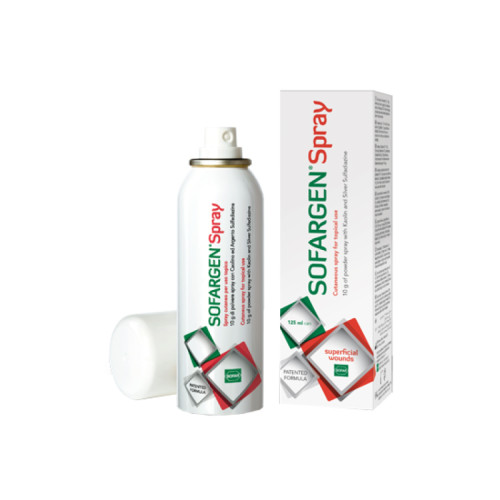 Medicazione in polvere spray con caolino e argento sulfadiazina 1% sofargen spray 10 g bomboletta pressurizzata 125 ml