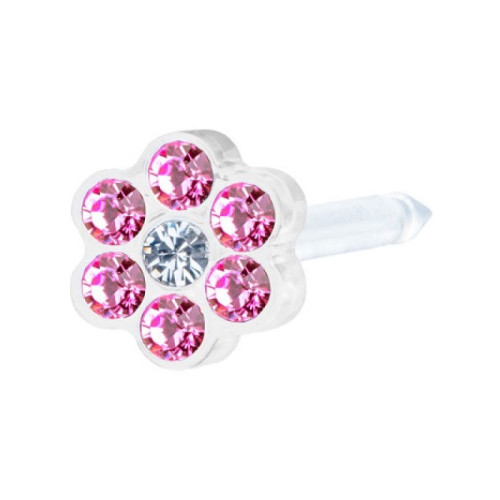 Blomdahl foralobo mp daisy 5mm rose/crystal