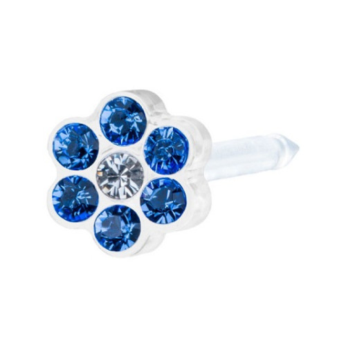 Blomdahl foralobo mp daisy 5mm sapphire/crystal