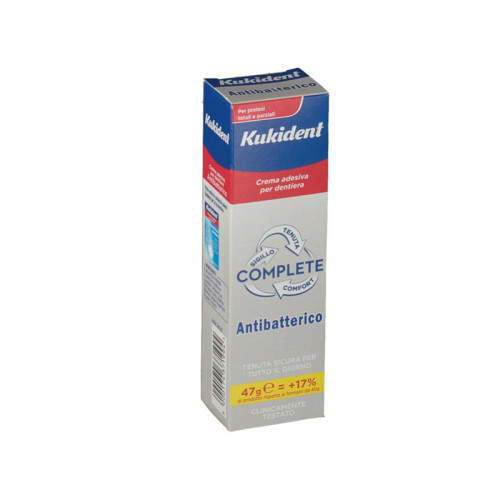 Kukident complete crema adesiva per protesi dentarie con antibatterico 47 g