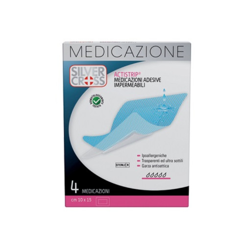 Silver cross actistrip medicazione adesiva 10x15 cm 4 pezzi