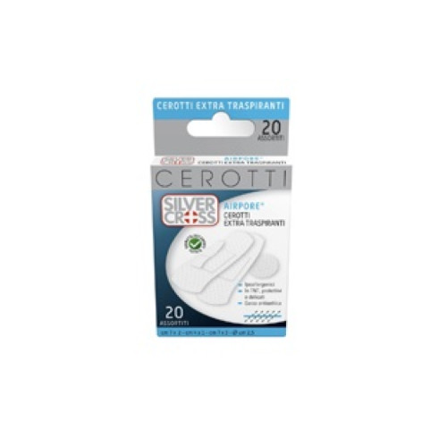 Cerotti silver cross airpore assortiti 20 pezzi