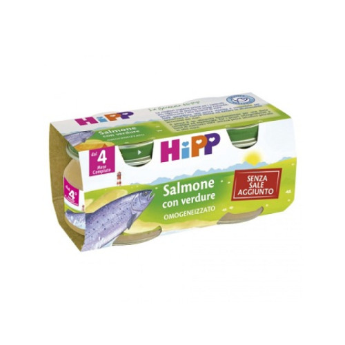 Hipp omogeneizzato salmone con verdure 2x80 g