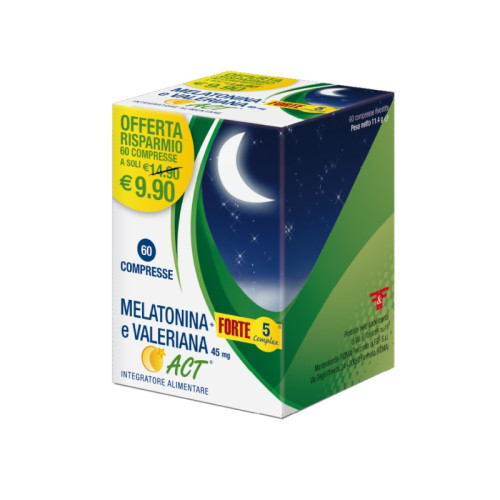 Melatonina+forte 5 complex e valeriana act 60 compresse