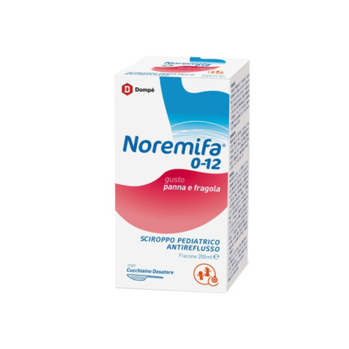 Sciroppo pediatrico antireflusso noremifa 0-12 flacone 200 ml gusto panna e fragola