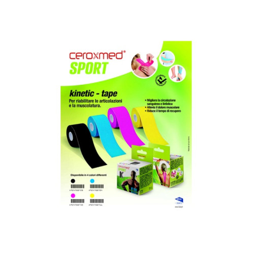 Ceroxmed sport kinetic tape blu 1 pezzo