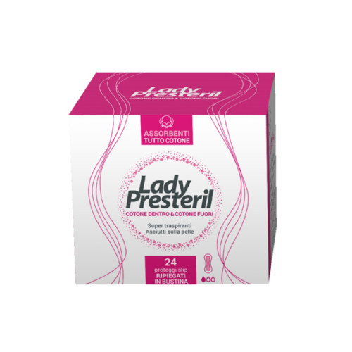 Lady presteril cotton power proteggi slip pocket anatomici ripiegati promo 24 pezzi