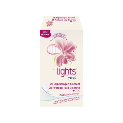 Proteggi slip per incontinenza piccole perdite lights by tena discreto 28 pezzi
