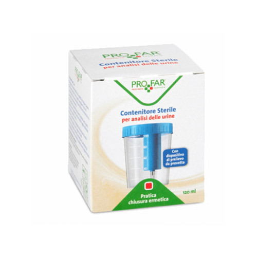 Contenitore urine profar con tappo di sicurezza 120ml