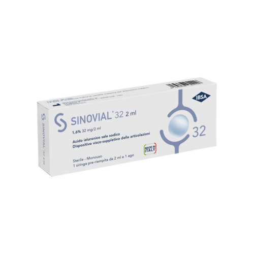 Siringa intra-articolare sinovial 32 acido ialuronico sale sodico 1,6% 32mg/2ml 2ml + ago 21 gauge