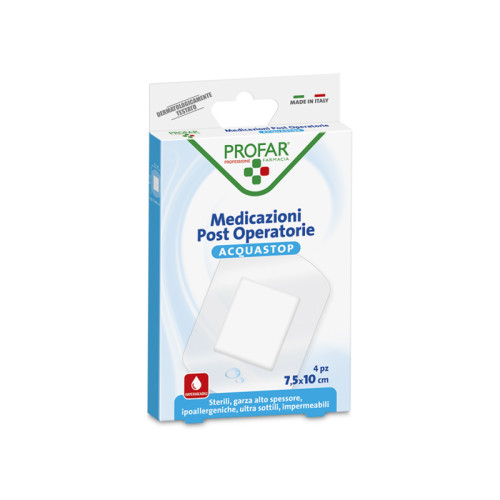 Acquastop medicazione post operatoria 7,5x10 cm profar med 4 pezzi