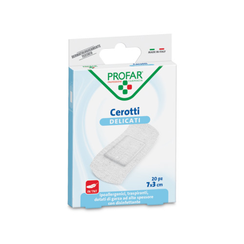 Cerotto tessuto non tessuto delicato grandi 7x3 cm 20 pezzi profar