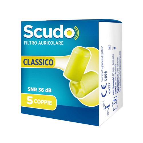 Scudo filtro auricolare classico snr 36 db 7-12mm 5 paia