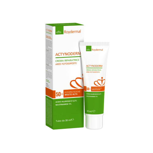 Actynoderm crema riparatrice aree fotoesposte protezione solare molto alta 30 ml