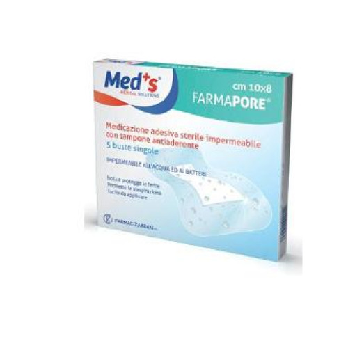 Medicazione meds pore adesiva impermeabile 10x8cm 5 pezzi