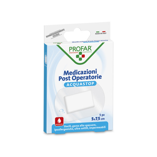 Acquastop medicazione post operatoria 5x7,5 cm profar med 5 pezzi