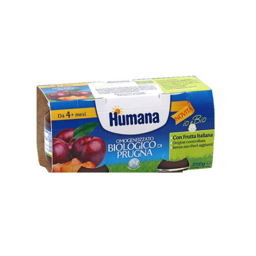 Humana omogeneizzato prugna bio 2 vasetti 100 g