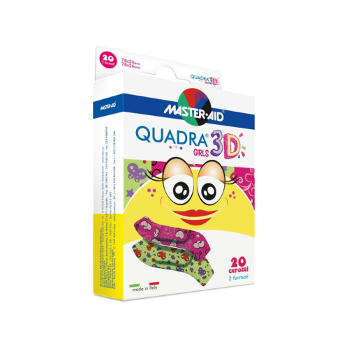 Cerotto master-aid quadra 3d girls 20 pezzi assortiti