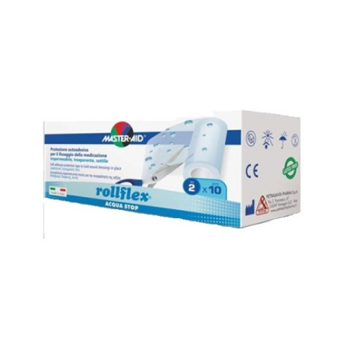 Cerotto impermeabile per fissaggio medicazioni master-aid rollflex a-stop m 10x10 cm
