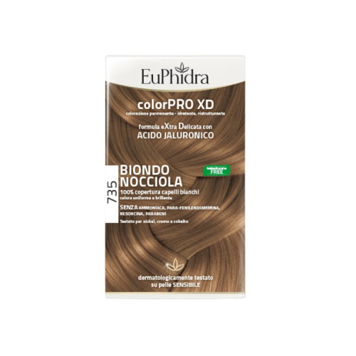 Euphidra colorpro xd 735 biondo nocciola gel colorante capelli in flacone + attivante + balsamo + guanti