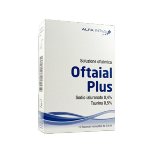 Soluzione oftalmica oftaial plus acido ialuronico 0,4% e taurina 15 flaconcini richiudibili da 0,6 ml