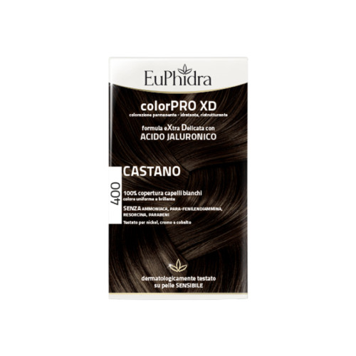 Euphidra colorpro xd 400 castano gel colorante capelli in flacone + attivante + balsamo + guanti