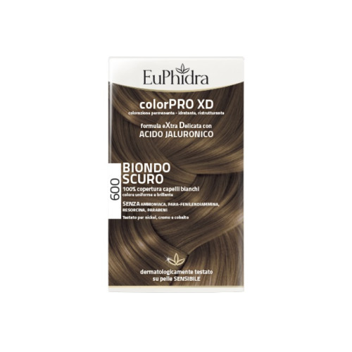 Euphidra colorpro xd 600 biondo scuro gel colorante capelli in flacone + attivante + balsamo + guanti