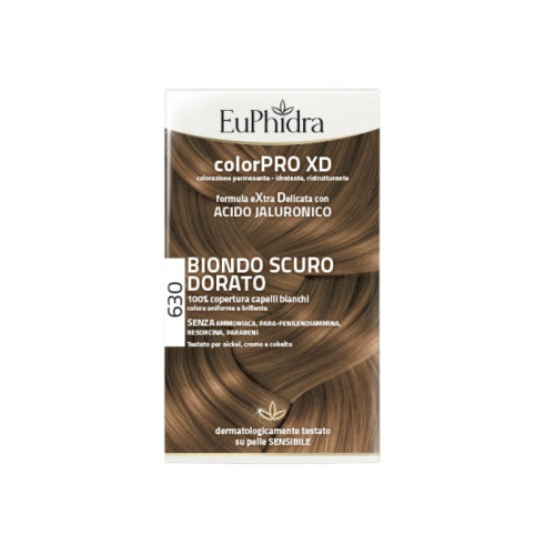 Euphidra colorpro xd 630 biondo scuro dorato gel colorante capelli in flacone + attivante + balsamo + guanti
